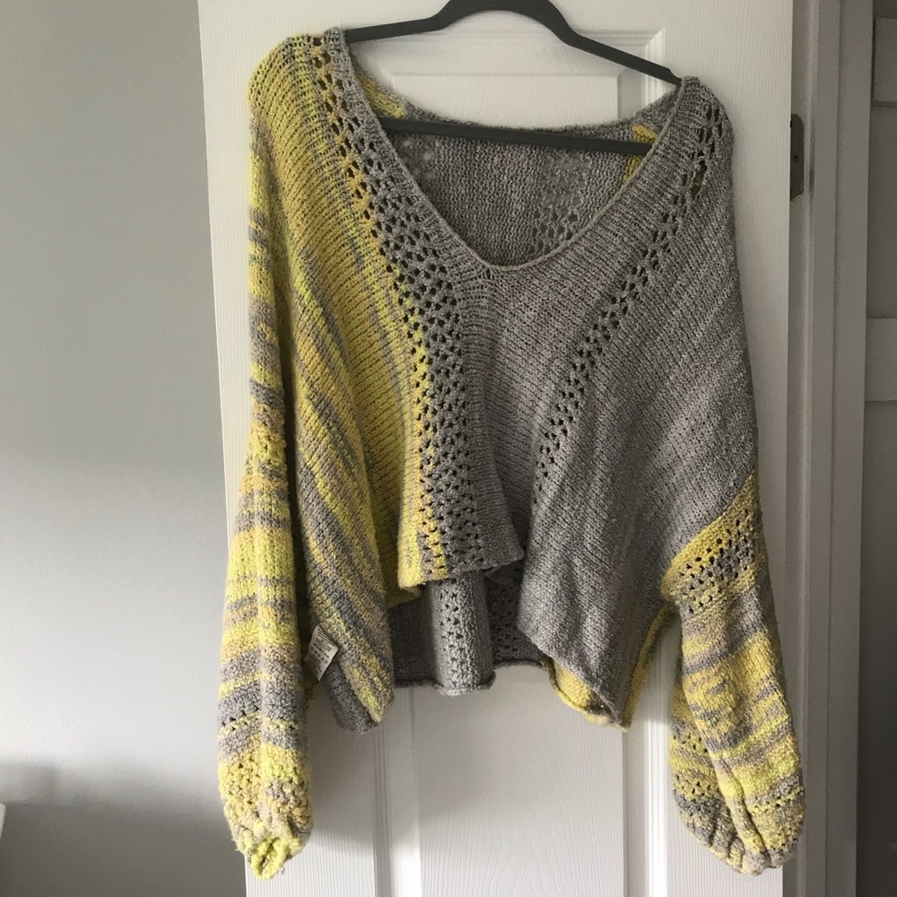 Free People Tie-Dye crotchet sweater